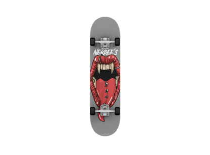 Nerdee's Skate Shop "Long in the Tooth"  (zoomed in) -  Skateboard Deck