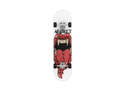 Nerdee's Skate Shop "Long in the Tooth"  (zoomed in) -  Skateboard Deck