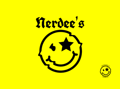 Nerdee's Skate Shop "Mr. Smiley" Logo Skateboard Deck