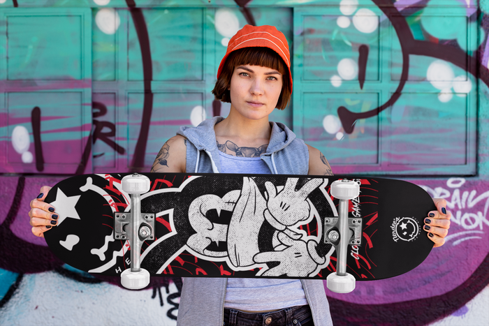 Nerdee's Skate Shop "Silly Wabbit" (Blk Design 01) Skateboard Deck