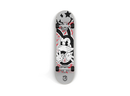 Nerdee's Skate Shop "Silly Wabbit" (GRY Design 01) Skateboard Deck