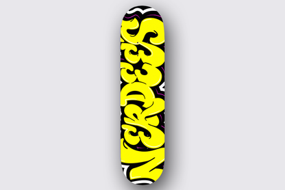 Nerdee's Skate Shop "Yellow Graffiti Logo Zoom" Skateboard Deck