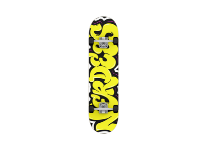 Nerdee's Skate Shop "Yellow Graffiti Logo Zoom" Skateboard Deck