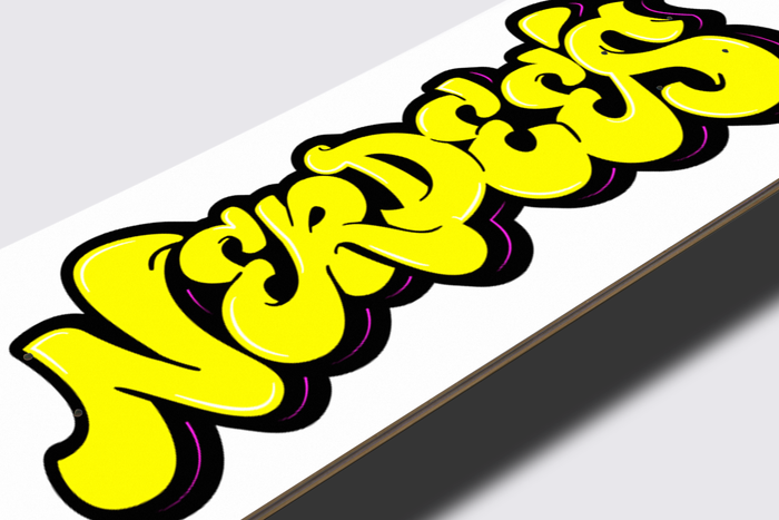 Nerdee's Skate Shop "Yellow Graffiti Logo"