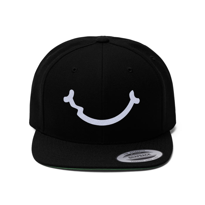 Nerdee's Smile (WHT) - Unisex Flat Bill Hat