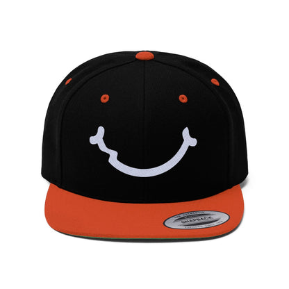 Nerdee's Smile (WHT) - Unisex Flat Bill Hat