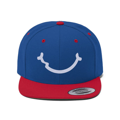 Nerdee's Smile (WHT) - Unisex Flat Bill Hat