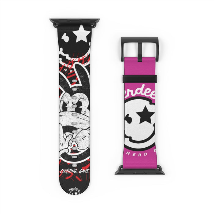 Nerdee's "Wabbit" Watch Band - (Design 01) Hot Pink
