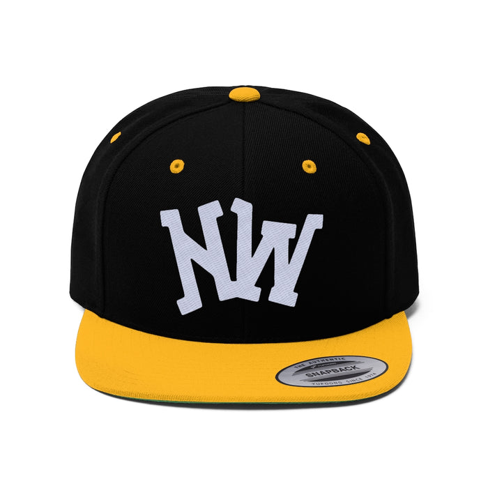 Nerdee's World Logo (WHT) - Unisex Flat Bill Hat