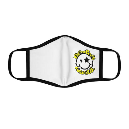 Nerdee's World Mr. Smiley Logo (Yel/Wht) - Fitted Polyester Face Mask