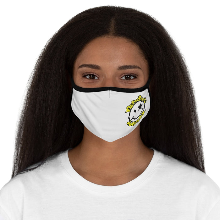 Nerdee's World Mr. Smiley Logo (Yel/Wht) - Fitted Polyester Face Mask