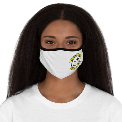 Nerdee's World Mr. Smiley Logo (Yel/Wht) - Fitted Polyester Face Mask