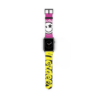 Nerdee's "Yellow Graffiti" Logo Watch Band - (Design 01) Hot Pink