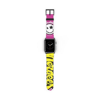 Nerdee's "Yellow Graffiti" Logo Watch Band - (Design 01) Hot Pink