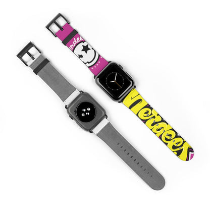 Nerdee's "Yellow Graffiti" Logo Watch Band - (Design 01) Hot Pink