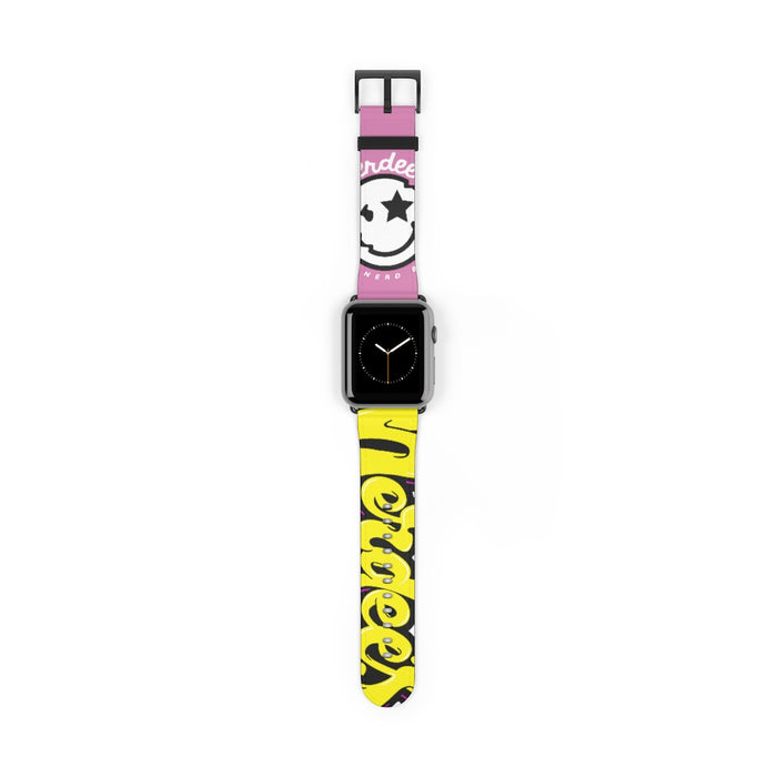 Nerdee's "Yellow Graffiti" Logo Watch Band - (Design 01) Pink