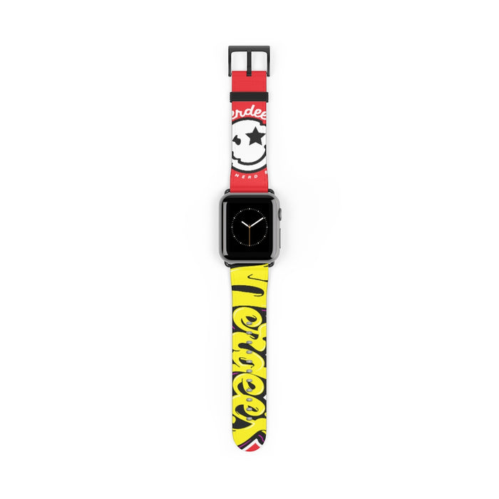 Nerdee's "Yellow Graffiti" Logo Watch Band - (Design 01) Red