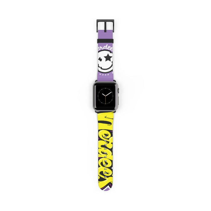 Nerdee's "Yellow Graffiti" Logo Watch Band - (Design 01) Violet