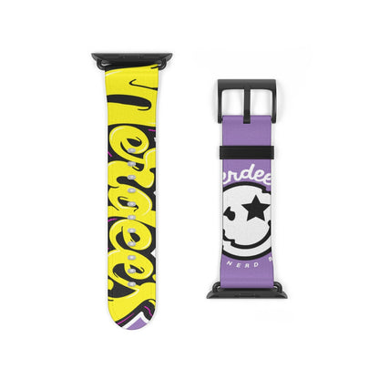 Nerdee's "Yellow Graffiti" Logo Watch Band - (Design 01) Violet