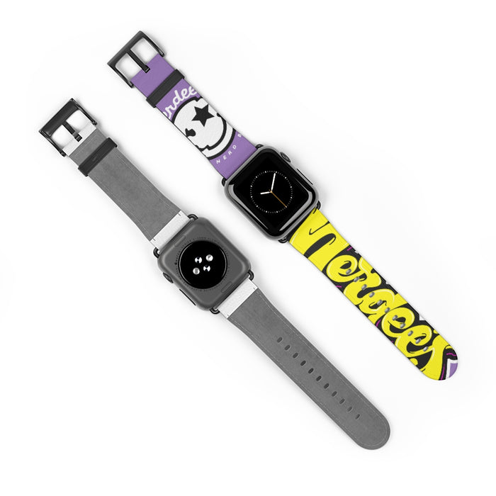 Nerdee's "Yellow Graffiti" Logo Watch Band - (Design 01) Violet