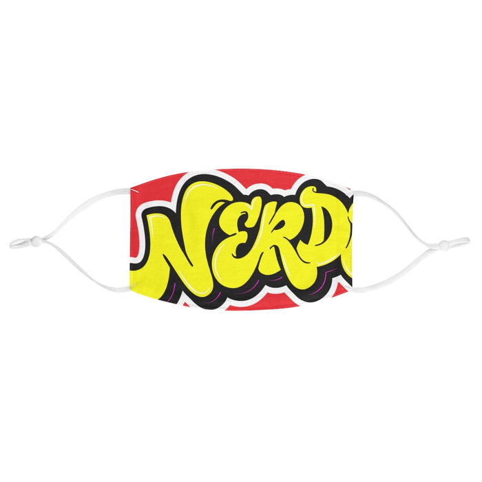 Nerdee's Yellow Logo Close-Up Fabric Face Mask - Red