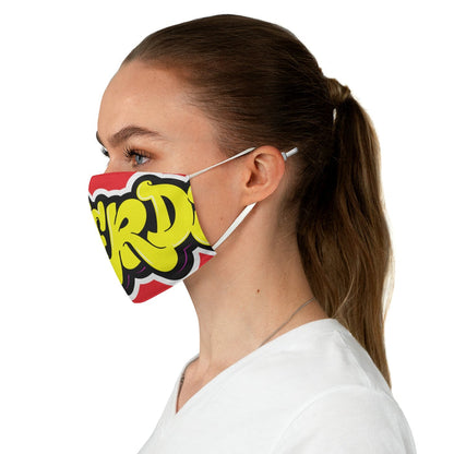 Nerdee's Yellow Logo Close-Up Fabric Face Mask - Red