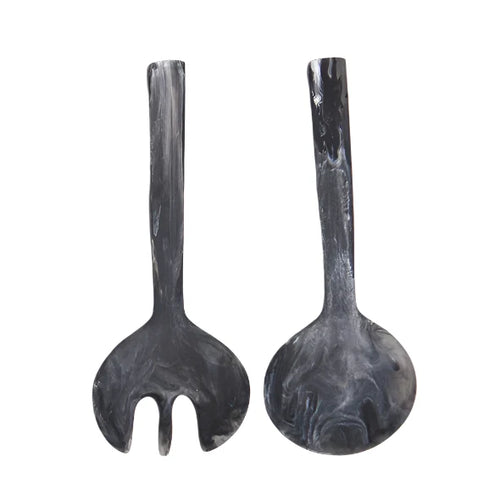 NEW SALAD SERVERS IN BLACK SWIRL