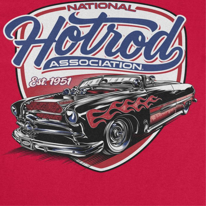 NHRA National Hot Rod Retro Car Red T-Shirt