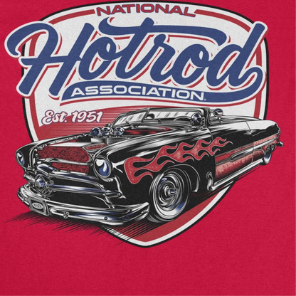 NHRA National Hot Rod Retro Car Red T-Shirt