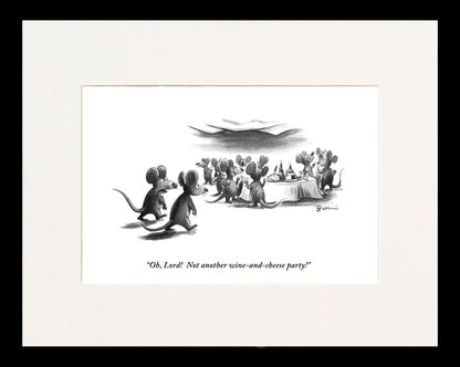 Not Another Wine And Cheese Party Cartoon Print