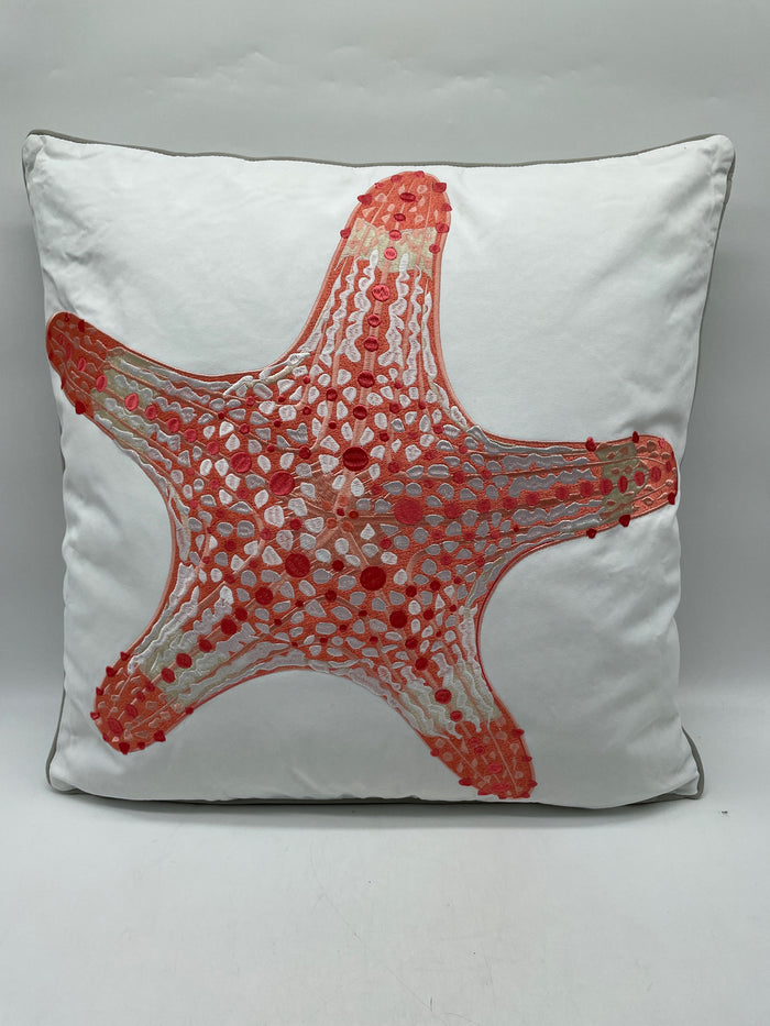 OUTDOOR DECORATIVE PILLOW SUN RESISTANT CORAL STARFISH