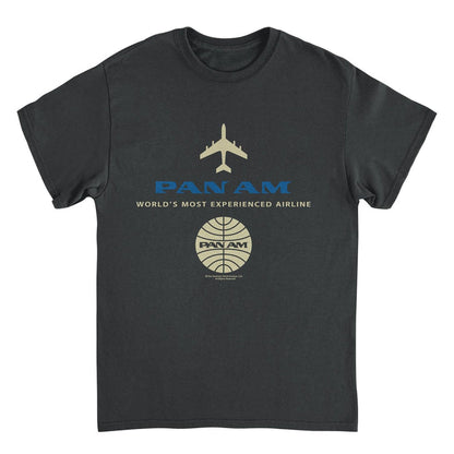 Pan Am Blue Gold Retro Logo Black T-Shirt