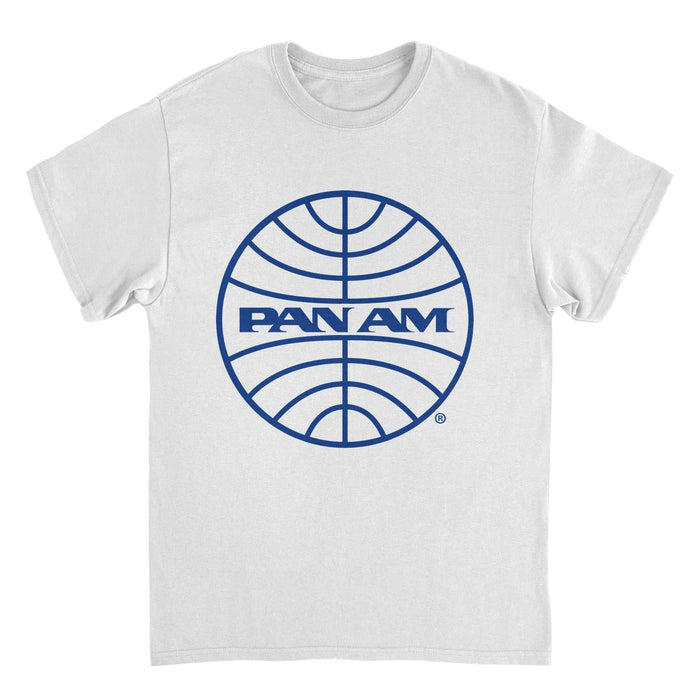 Pan Am Classic Blue Logo in White T-Shirt