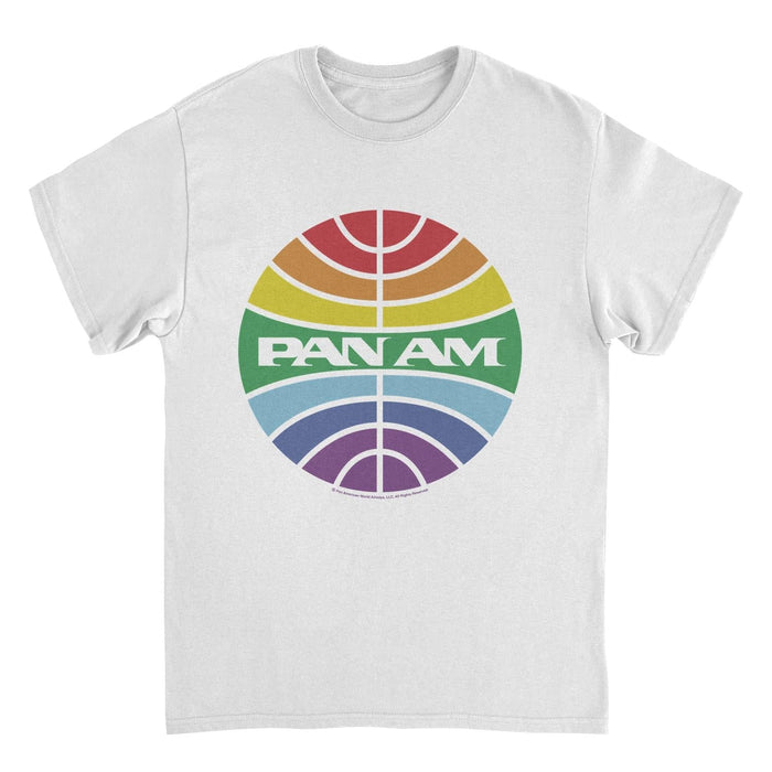 Pan Am Meatball Logo Rainbow Pride White T-Shirt
