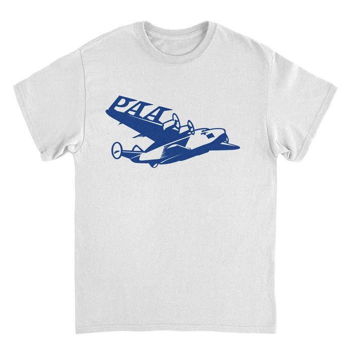 Pan Am PAA Wing Blue Print White T-Shirt