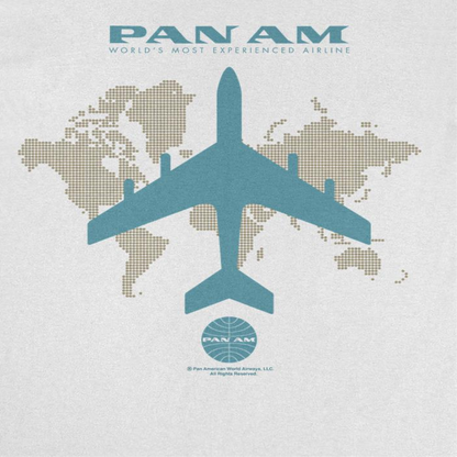 Pan Am Plane Silhouette Over the World White T-Shirt