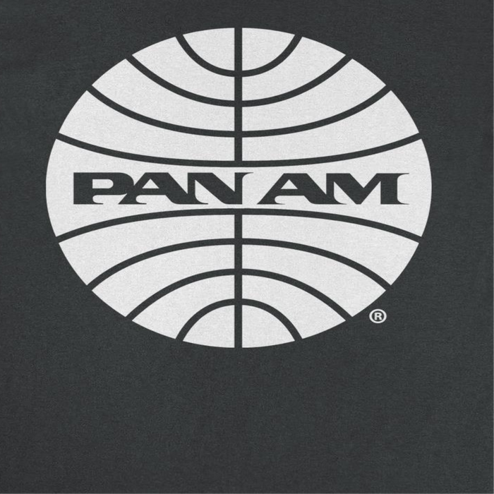 Pan Am White Outline Logo Black T-Shirt