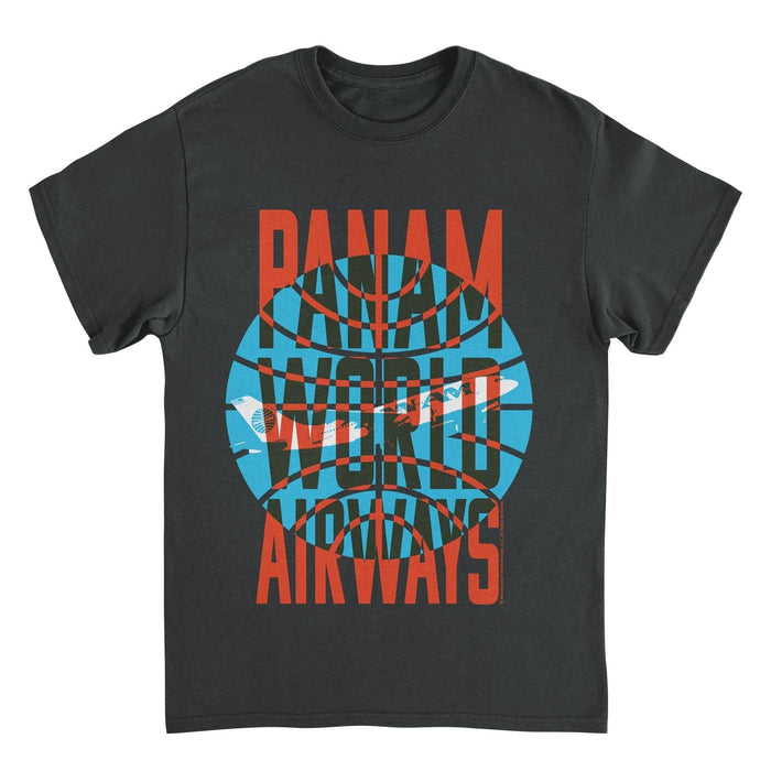 Pan Am World Airways Plane Take Off Logo Black T-Shirt