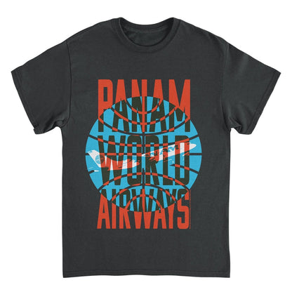 Pan Am World Airways Plane Take Off Logo Black T-Shirt
