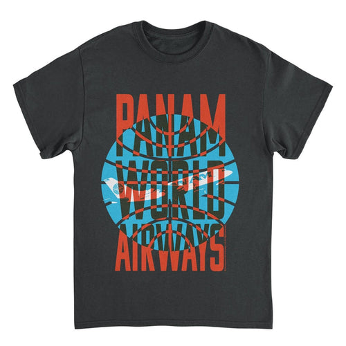 Pan Am World Airways Plane Take Off Logo Black T-Shirt