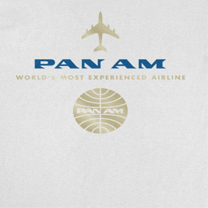 Pan Am Worlds Most Experienced Airline Gold White T-Shirt