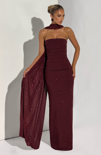 Pandra Maxi Dress - Wine Sparkle