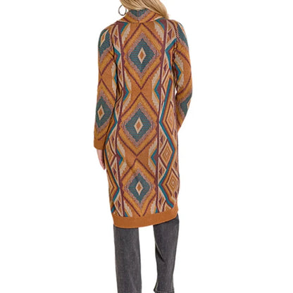 Panhandle Slim Women's Aztec Knit Duster in Beige