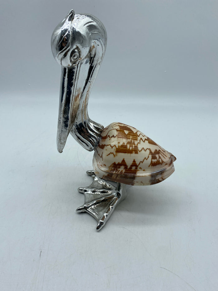 PELICAN SCULPTURE SILVER PLATED RESIN