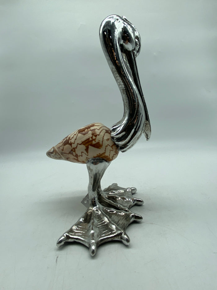 PELICAN SCULPTURE SILVER PLATED RESIN