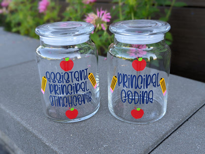 Personalized Principal Candy Jar with Name