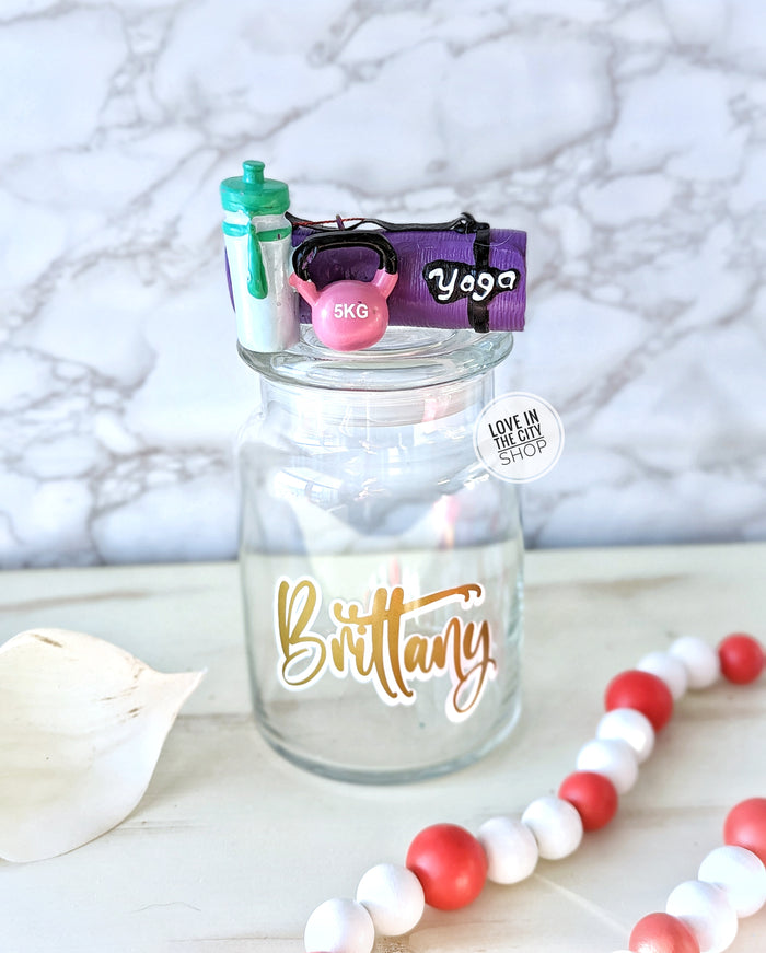 Personalized Yoga Snack Jar