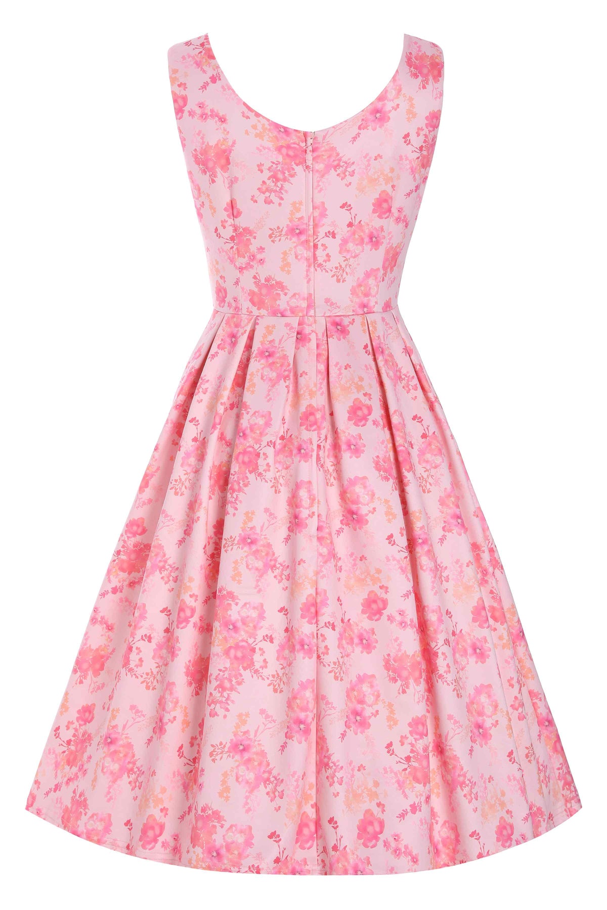 Amanda Pink Shadow Floral Swing Dress