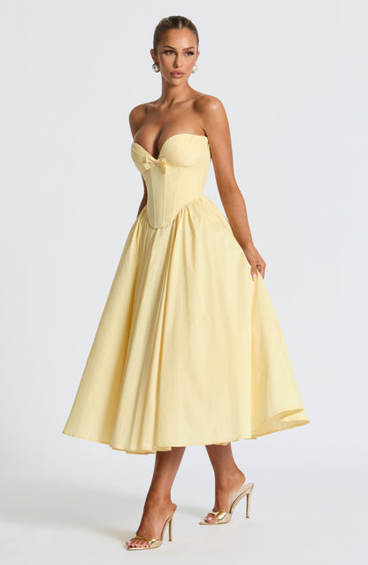 Prim Midi Dress - Lemon