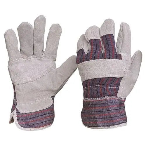 Pro Choice Candy Stripe Cotton Back/cowsplit Leather Palm X12 - 417PB PPE Pro Choice